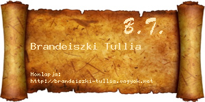 Brandeiszki Tullia névjegykártya